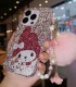 Handmade Crystal iPhone 16 Case Glitter Bling My Melody Phone Cover Luxury Crystal Rhinestone