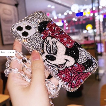 Handmade Crystal iPhone 16 Case Glitter Bling Minnie Phone Cover