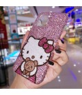 Handmade Crystal iPhone 16 Case Glitter Bling Hello Kitty Phone Cover Luxury Crystal Rhinestone