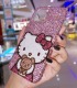 Handmade Crystal iPhone 16 Case Glitter Bling Hello Kitty Phone Cover Luxury Crystal Rhinestone