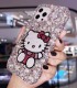 Handmade Crystal iPhone 16 Case Glitter Bling Hello Kitty Phone Cover Luxury Crystal Rhinestone
