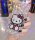 Handmade Crystal iPhone 16 Case Glitter Bling Hello Kitty Phone Cover Luxury Crystal Rhinestone