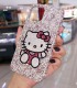 Handmade Crystal iPhone 16 Case Glitter Bling Hello Kitty Phone Cover Luxury Crystal Rhinestone