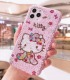 Handmade Crystal iPhone 16 Case Glitter Bling Hello Kitty Phone Cover Luxury Crystal Rhinestone
