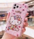 Handmade Crystal iPhone 16 Case Glitter Bling Hello Kitty Phone Cover Luxury Crystal Rhinestone