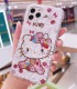 Handmade Crystal iPhone 16 Case Glitter Bling Hello Kitty Phone Cover Luxury Crystal Rhinestone