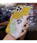 Handmade Crystal iPhone 16 Case Glitter Bling Sailor Moon Phone Cover Luxury Crystal Rhinestone