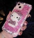 Handmade Crystal iPhone 16 Case Glitter Flowing Neon Sand Liquid Hello Kitty Bling Quicksand