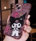 Handmade Crystal iPhone 16 Case Glitter Bling Sanrio Kuromi Phone Cover Luxury Crystal Rhinestone