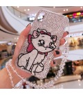 Handmade Crystal iPhone 16 Case Glitter Bling Disney Marie-Cat Luxury Crystal Diamond Rhinestone