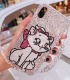 Handmade Crystal iPhone 16 Case Glitter Bling Disney Marie-Cat Luxury Crystal Diamond Rhinestone
