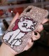 Handmade Crystal iPhone 16 Case Glitter Bling Disney Marie-Cat Luxury Crystal Diamond Rhinestone