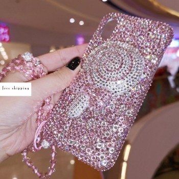 Handmade Crystal iPhone 16 Case Glitter Bling Lollipop Phone Case