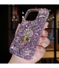 Handmade Crystal iPhone 16 Case Glitter Bling Flower Phone Cover