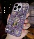 Handmade Crystal iPhone 16 Case Glitter Bling Flower Phone Cover
