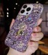 Handmade Crystal iPhone 16 Case Glitter Bling Flower Phone Cover
