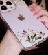 Handmade Crystal iPhone 16 Case Glitter Bling Rhinestone Bell Orchid Minimalist Phone Cover