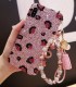 Handmade Crystal iPhone 16 Case Glitter Bling Pink Leopard Luxury Crystal Diamond Rhinestone