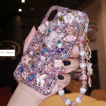 Handmade Crystal iPhone 16 Case Glitter Bling Phone Cover Luxury Crystal Diamond Rhinestone