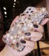 Handmade Crystal iPhone 16 Case Glitter Bling Pearl Charms Phone Cover Luxury Crystal Rhinestone