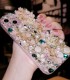 Handmade Crystal iPhone 16 Case Glitter Bling Flower Phone Cover