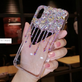 Handmade Crystal iPhone 16 Case Bling Phone Cover Luxury Crystal Rhinestone