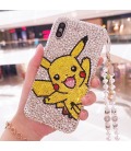 Handmade Crystal iPhone 16 Case Glitter Bling Pikachu Phone Cover