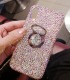 Handmade Crystal iPhone 16 Case Glitter Bling Ring Stand Phone Cover Luxury Crystal Rhinestone
