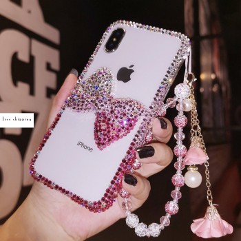Handmade Crystal iPhone 16 Case Glitter Bling Bow Phone Cover