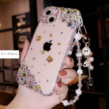Handmade Crystal iPhone 16 Case Glitter Bling Phone Cover Luxury Crystal Diamond Rhinestone